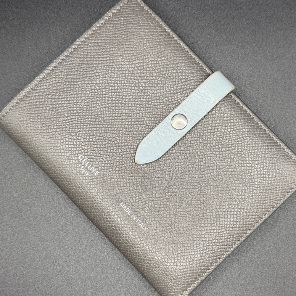 CELINE Wallet Small Strap Wallet (Gray Blue) P-PG-0198 Preowned